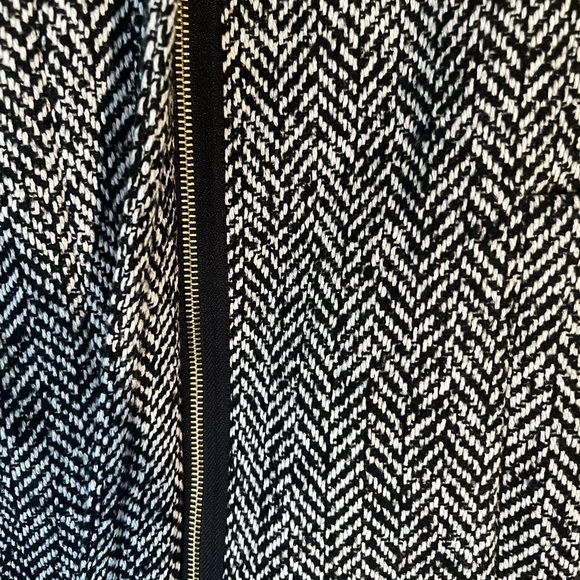 J. Crew City Coat Herringbone Wool Blend Black & White Size 0 XS - Picture 5 of 7